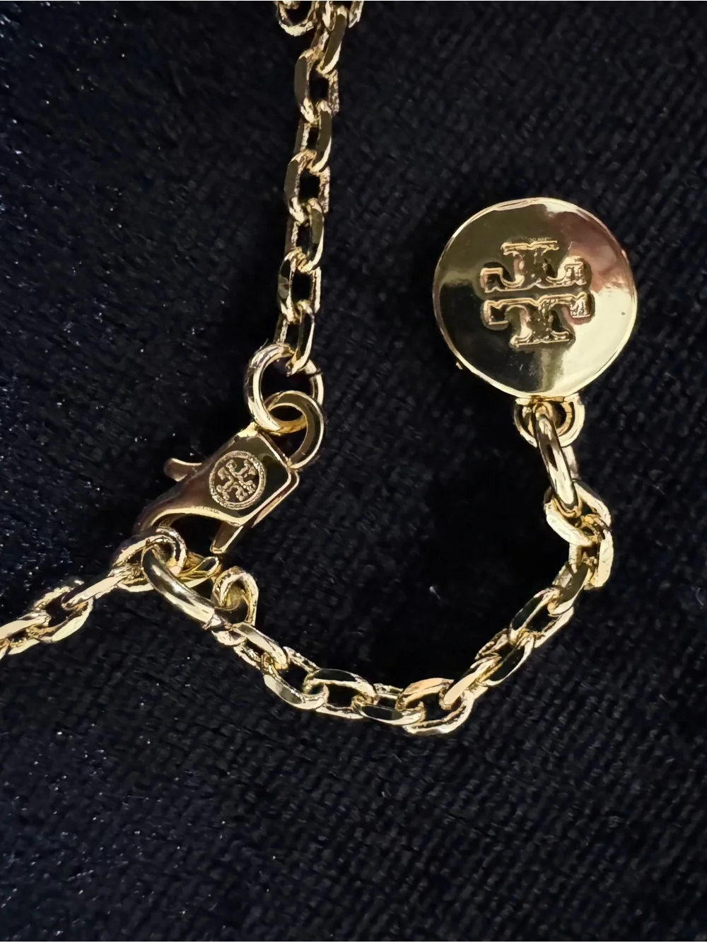Tory Burch Gold 'LOVE' Link Necklace & bracelet set - Gold Square Letter Charms